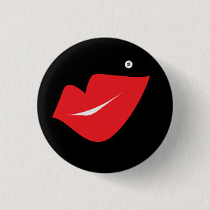 Macaron Rond 2,50 Cm Pin de bouton de lèvres rouges de signature de SB