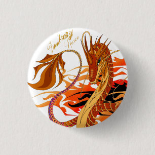 Macaron Rond 2,50 Cm Pin de corail de l'espace d'imaginaire de dragon