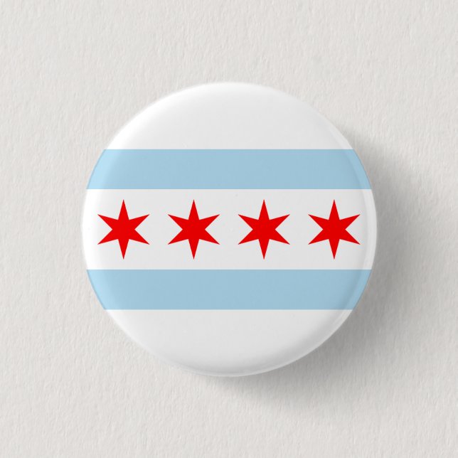 MACARON ROND 2,50 CM PIN DE DRAPEAU DE CHICAGO (Devant)