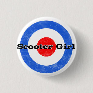 Macaron Rond 2,50 Cm Pin de fille de scooter