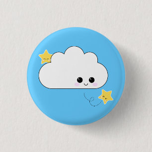 Macaron Rond 2,50 Cm Pin de nuage de Kawaii Kokeshi
