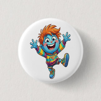 Macaron Rond 2,50 Cm Pin Decorativo Niño Azul Feliz Alegría y Energía P