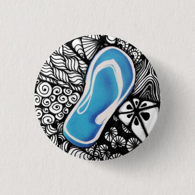 Macaron Rond 2,50 Cm Pin embrouillé de bouton de sandale (Devant)