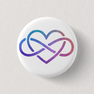 Macaron Rond 2,50 Cm Pin étoilé de bouton de coeur d'infini de