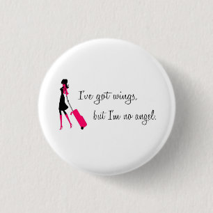 Macaron Rond 2,50 Cm Pin impertinent de steward (hôtesse de l'air)