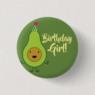 Macaron Rond 2,50 Cm Pin mignon de bouton de fille d'anniversaire