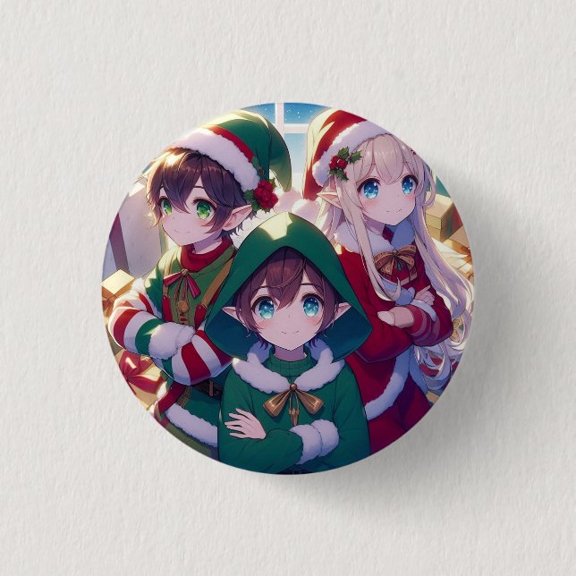 Macaron Rond 2,50 Cm Pin niños Navidad (Devant)