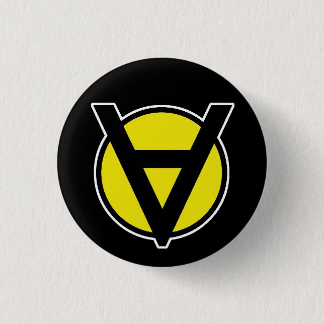 Macaron Rond 2,50 Cm Pin noir et jaune de Voluntaryist - Voluntaryism (Devant)