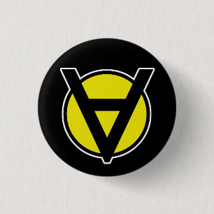 Macaron Rond 2,50 Cm Pin noir et jaune de Voluntaryist - Voluntaryism