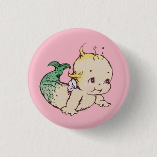 Macaron Rond 2,50 Cm Pin rond de bouton de Kewpie de sirène
