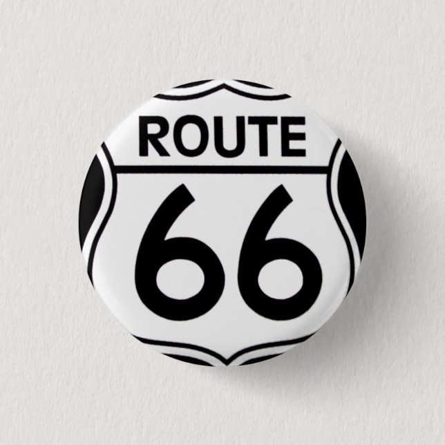 Macaron Rond 2,50 Cm Pin « ROUTE 66 " (Devant)