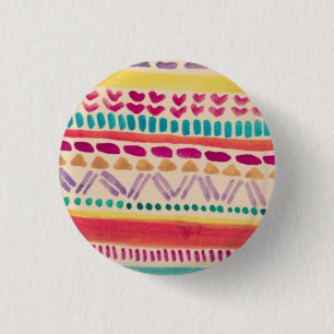 Macaron Rond 2,50 Cm Pin tribal de motif par Megaflora