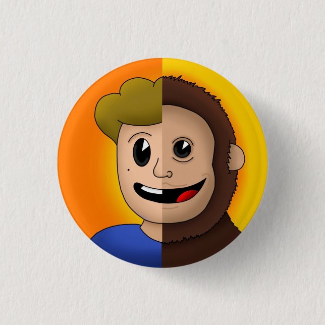 Macaron Rond 2,50 Cm Pinceau de loup de singe (Devant)