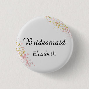 Macaron Rond 2,50 Cm Pink and Gold Bridesmaid
