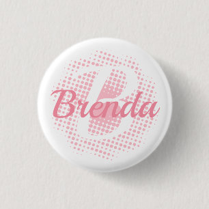 Macaron Rond 2,50 Cm Pink Initial Letter Custom Name