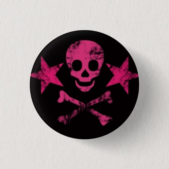 Macaron Rond 2,50 Cm pink-skulls2 (Devant)