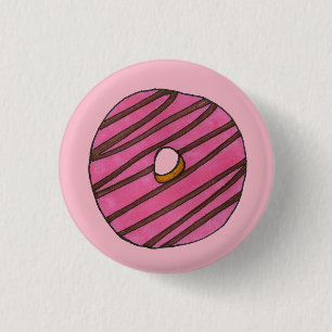 Macaron Rond 2,50 Cm Pink Zebra Strip Donut Doughnut Petit déjeuner