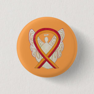 Macaron Rond 2,50 Cm Pins Angles de sensibilisation au ruban rouge et o