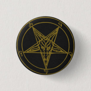 Macaron Rond 2,50 Cm Pins Baphomet Noir/Or