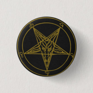 Macaron Rond 2,50 Cm Pins Baphomet Noir/Or