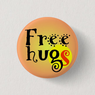 Macaron Rond 2,50 Cm pins button Free hugs GS enterlaced 3,2 cm