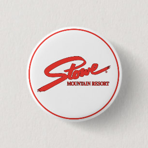 Macaron Rond 2,50 Cm Pistes de ski extérieures hivernales vintage Stowe
