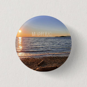 Macaron Rond 2,50 Cm Pittoresque Beach Sunset Photo