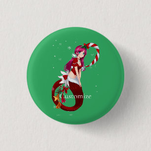 Macaron Rond 2,50 Cm Pixie de Noël Mermaid Thunder_Cove