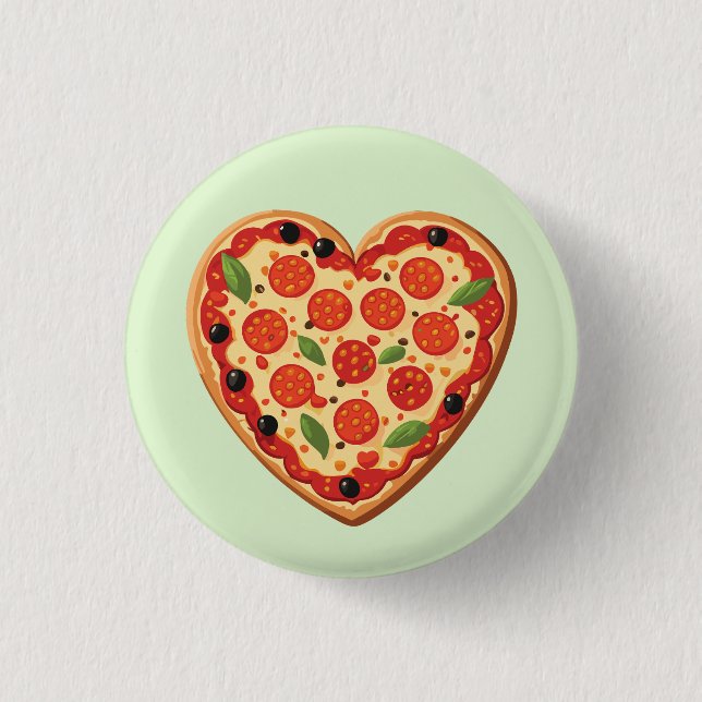 Macaron Rond 2,50 Cm Pizza en forme de coeur (Devant)