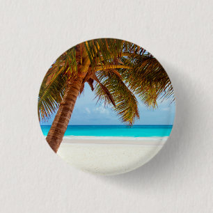 Macaron Rond 2,50 Cm Plage Tropicale Relaxante Palm Scene