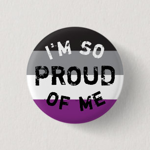 Macaron Rond 2,50 Cm Plaque Drapeau Asexuel Sous Proud - Love i Love