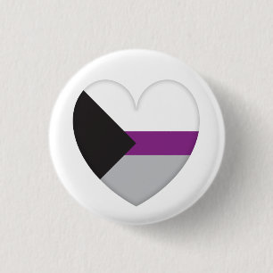 Macaron Rond 2,50 Cm Plaque Drapeau Demisexual Coeur - Love i Love
