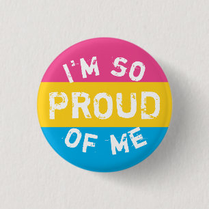 Macaron Rond 2,50 Cm Plaque Drapeau Pansexual Sous Proud - Love i Love
