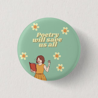 Macaron Rond 2,50 Cm "Poetry will save us all" button