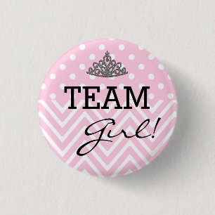 Macaron Rond 2,50 Cm Point de polka de baby shower de fille d'équipe
