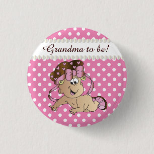 Macaron Rond 2,50 Cm Point Polka rose et blanc Petite fille