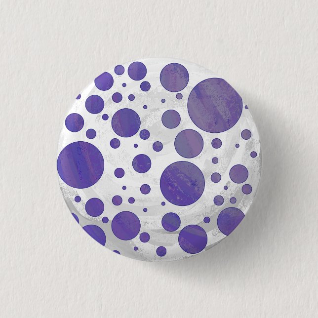 Macaron Rond 2,50 Cm Pointe Polka Smear Blueberry (Devant)