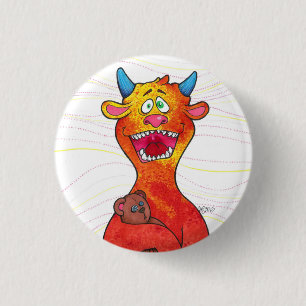 Macaron Rond 2,50 Cm Pointillez le monstre, bouton