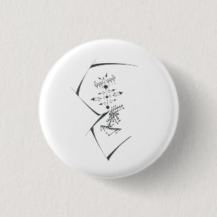 Macaron Rond 2,50 Cm Points Noir Blanc Art Tribal Tatouage Abstrait