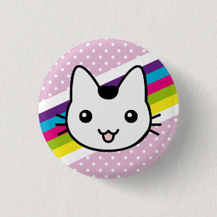 Macaron Rond 2,50 Cm pois blanc de chat