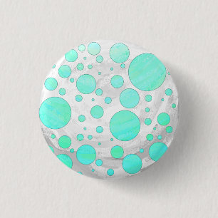 Macaron Rond 2,50 Cm Pois bleu Mint Ice Aqua
