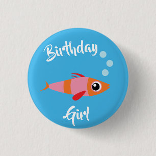 Macaron Rond 2,50 Cm Poisson Mer Océan Anniversaire Enfant Aquarium