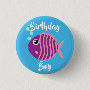 Macaron Rond 2,50 Cm Poisson Mer Océan Anniversaire Enfant Aquarium