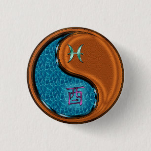 Macaron Rond 2,50 Cm Poissons & Coq de Bois