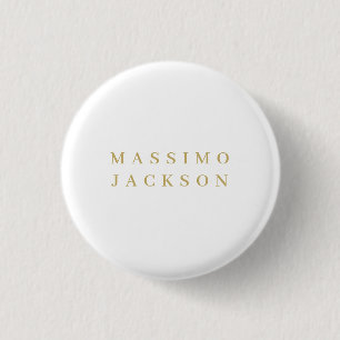 Macaron Rond 2,50 Cm Police Serif Minimaliste de Couleur Or