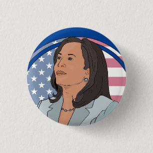 Macaron Rond 2,50 Cm Politique Kamala Harris