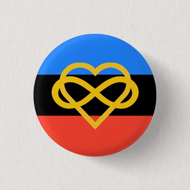 Macaron Rond 2,50 Cm Polyamory Pride Button (Infinity Heart) (Devant)