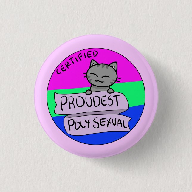 Macaron Rond 2,50 Cm Polysexual le plus fier (Devant)