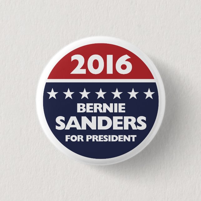 Macaron Rond 2,50 Cm Ponceuses de Bernie pour le président 2016 (Devant)