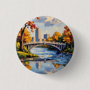Macaron Rond 2,50 Cm Pont blanc d'Indianapolis sur la rivière White